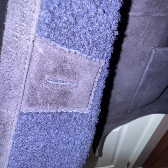 Vintage Ralp Lauren Blue Shearling Jacket Coat XL Genuine - Picture 7 of 12